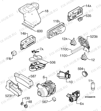 Взрыв-схема посудомоечной машины Aeg Electrolux F60871UM - Схема узла Electrical equipment 268